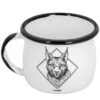 Alpinus Enamel Mug Lynx White -Camp Furnish Sales Store AL18045 Alpinus Enamel Mug Lynx White 1