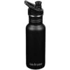 Klean Kanteen Classic Narrow 532ml Bottle Sport Cap Black -Camp Furnish Sales Store Classic Narrow Black 01