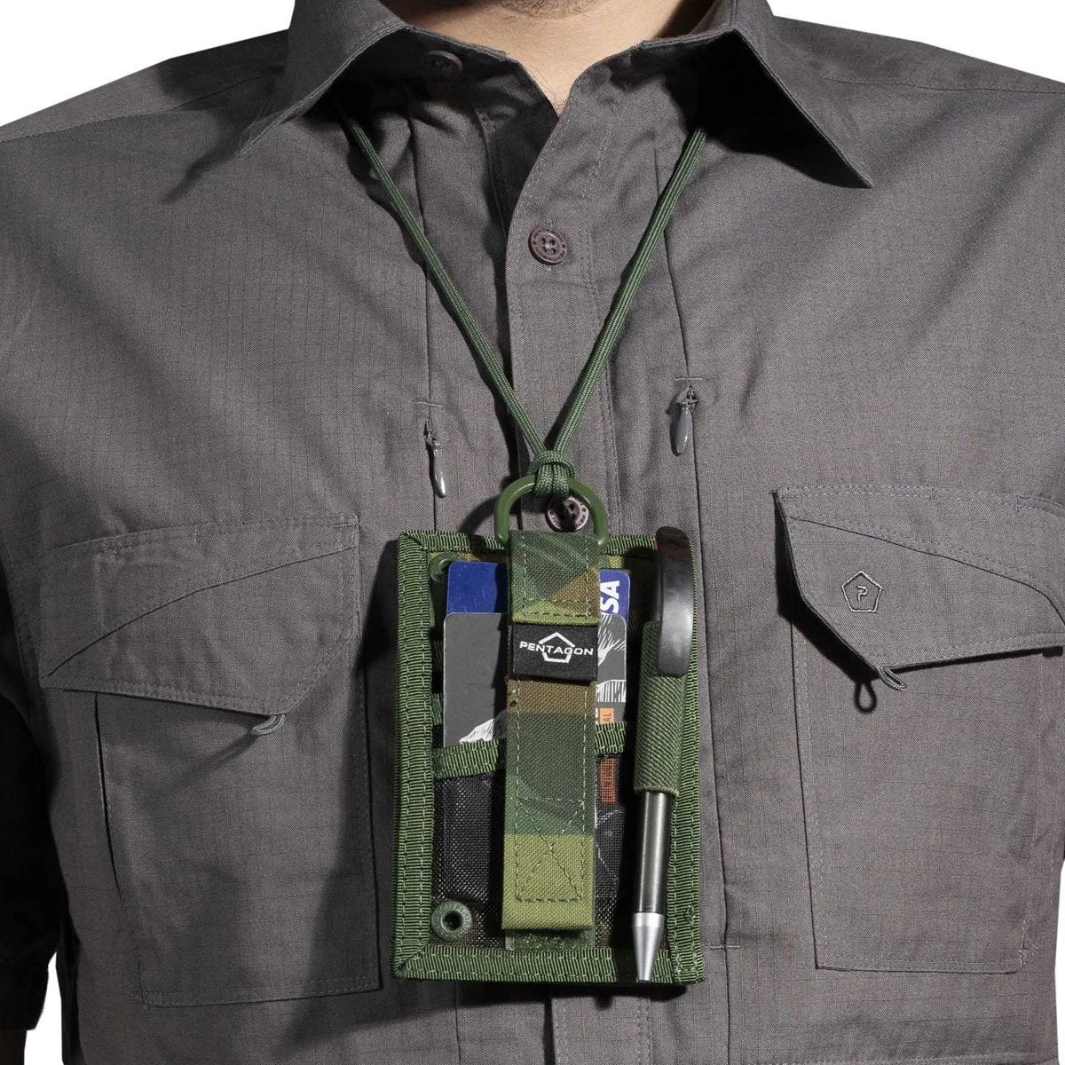 Pentagon ID Card Holder Greek Lizard Camo - Image 4