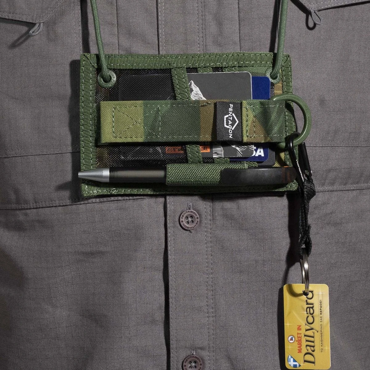 Pentagon ID Card Holder Greek Lizard Camo - Image 5