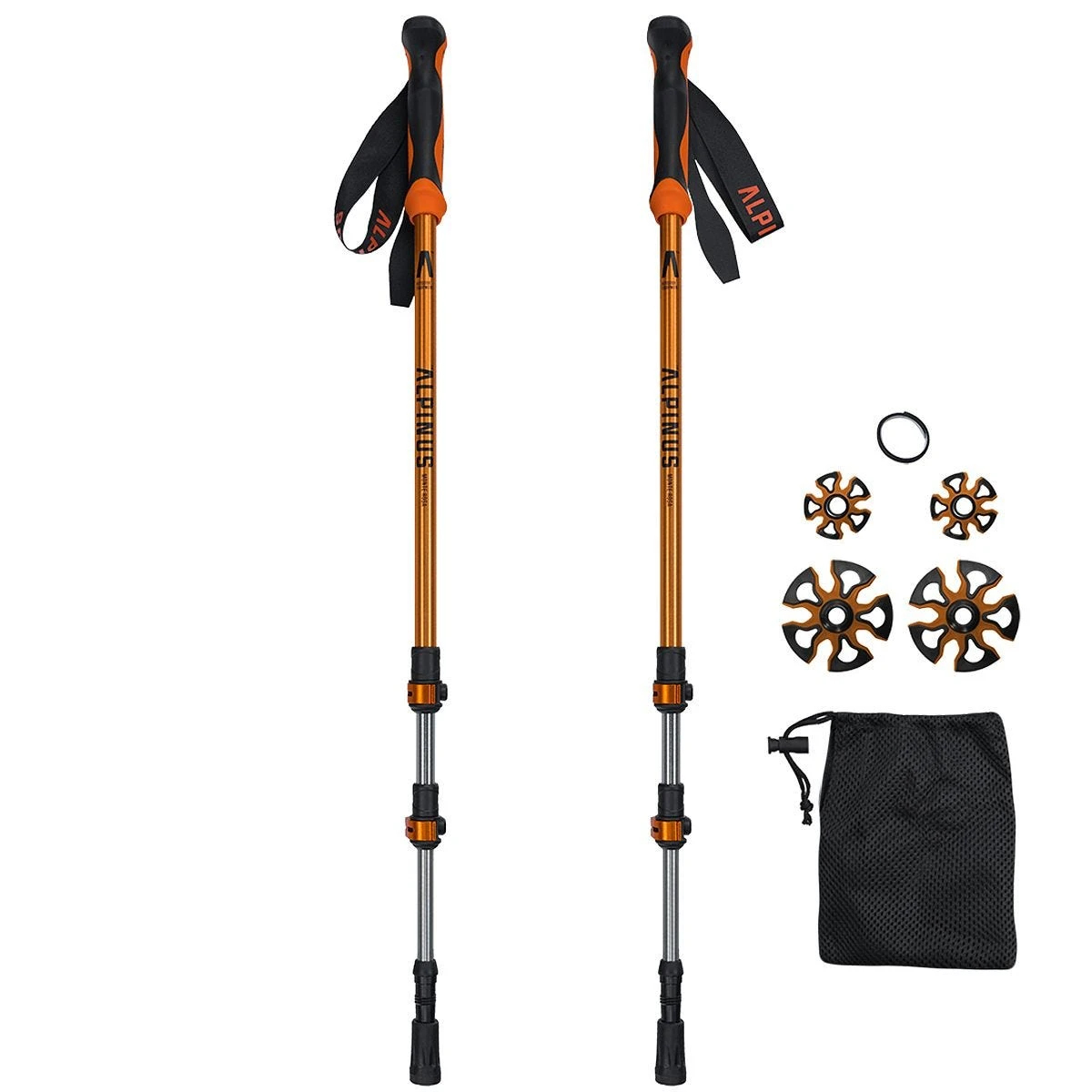 Alpinus Tactical Trekking Poles Monte Rosa Orange 4 Alpinus Tactical Trekking Poles Monte Rosa Orange - Image 2