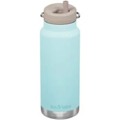 Klean Kanteen TKWide 946ml Insulated Bottle Twist Cap W/Straw Blue Tint