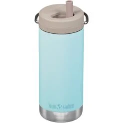 Klean Kanteen TKWide 355ml Insulated Bottle Twist Cap W/Straw Blue Tint