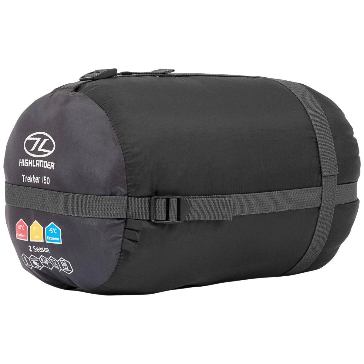 Highlander Trekker 150 Mummy Sleeping Bag Charcoal 7 Highlander Trekker 150 Mummy Sleeping Bag Charcoal - Image 5