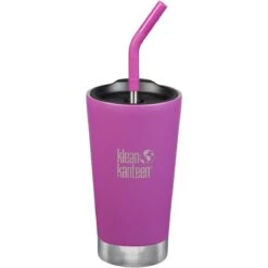 Klean Kanteen 473ml Tumbler Vacuum Insulated Straw Lid Berry Bright