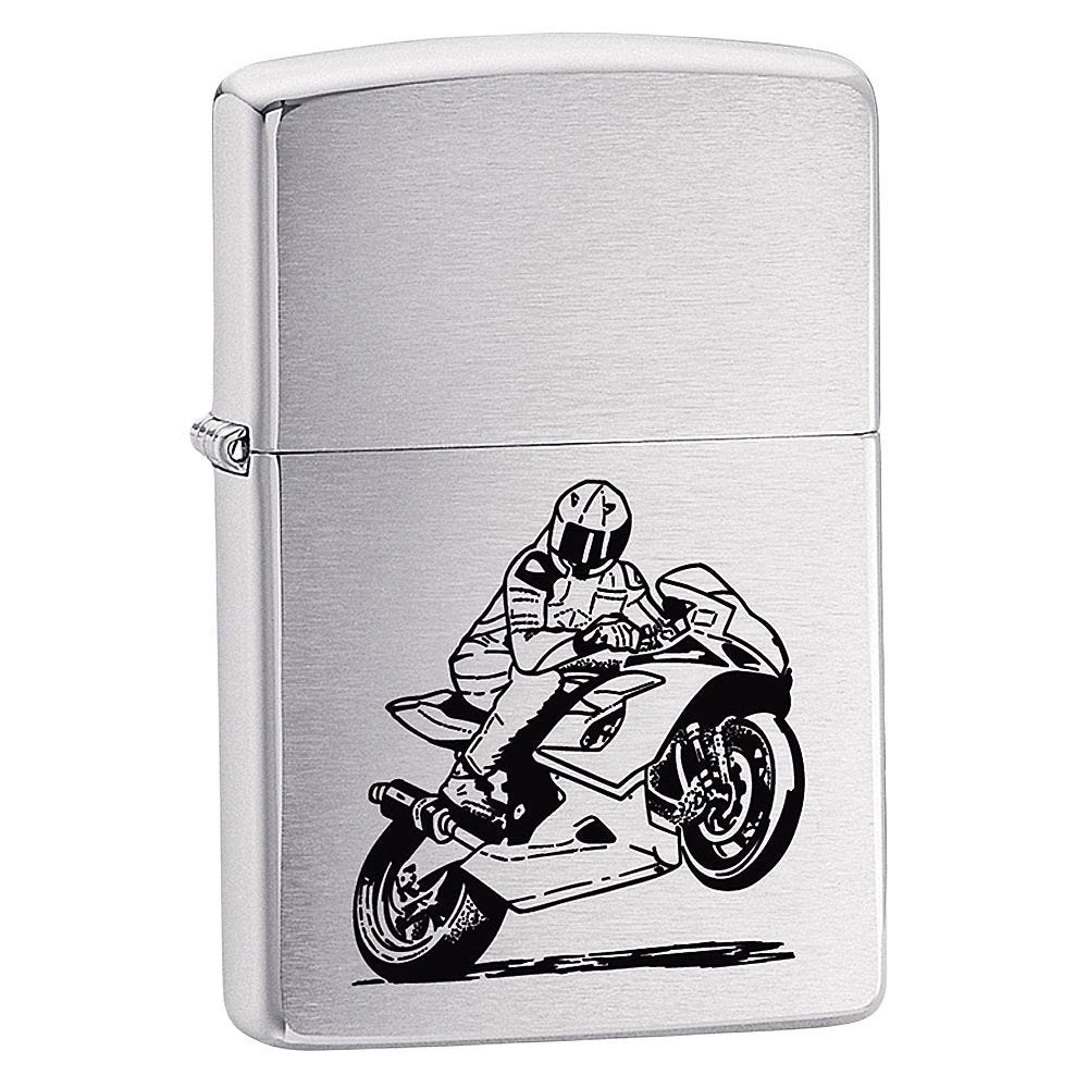 Zippo Motorcycle Brushed Chrome 3 Zippo Motorcycle Brushed Chrome