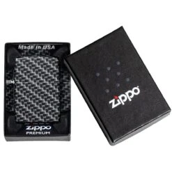Zippo Carbon Fibre Design Lighter White Matte -Camp Furnish Sales Store Z49356 Zippo Carbon Fibre Design Lighter Matte 03