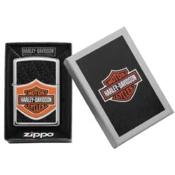 Zippo Harley Davidson Lighter High Polish Chrome -Camp Furnish Sales Store Z60004741 Zippo Harley Davidson High Polish Chrome 03