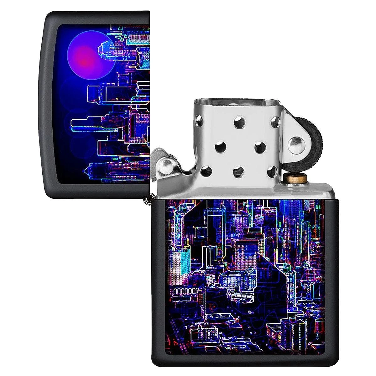 Zippo Cyberpunk Lighter Black Matte 4 Zippo Cyberpunk Lighter Black Matte - Image 2