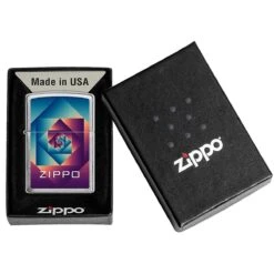 Zippo Design Illusion Lighter Brushed Chrome -Camp Furnish Sales Store Z6005582 Zippo Design Illusion Lighter Brushed 03