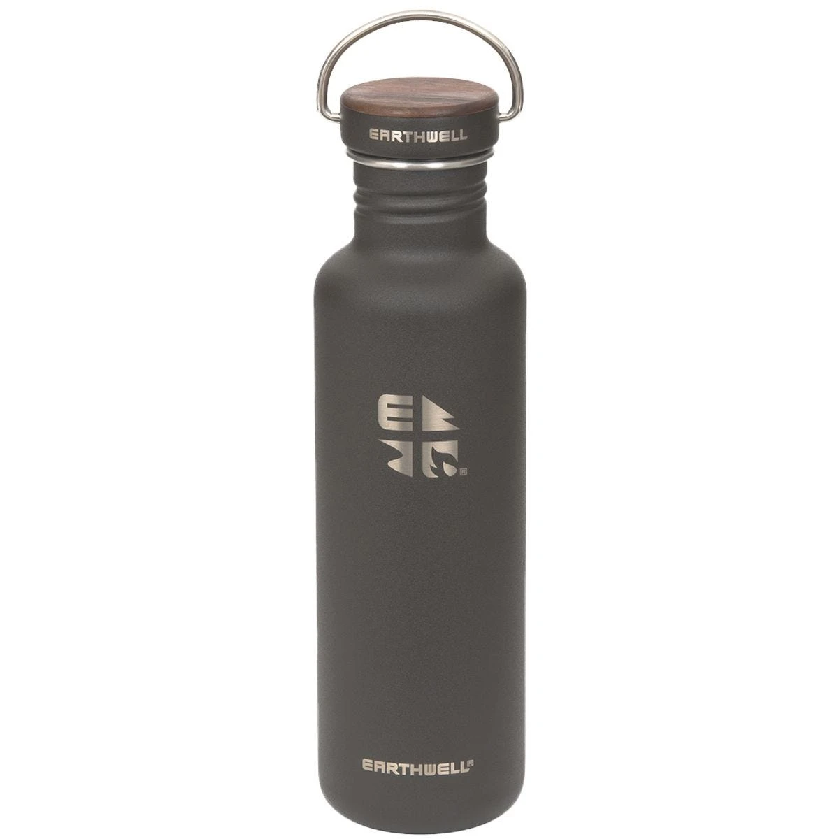 Earthwell Woodie Single Wall Bottle 800ml Walnut / Volcanic Black 3 Earthwell Woodie Single Wall Bottle 800ml Walnut / Volcanic Black