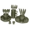 MFH Camping Plastic Mess Kit 26 Pieces -Camp Furnish Sales Store mfh camping plastic mess kit od green 1
