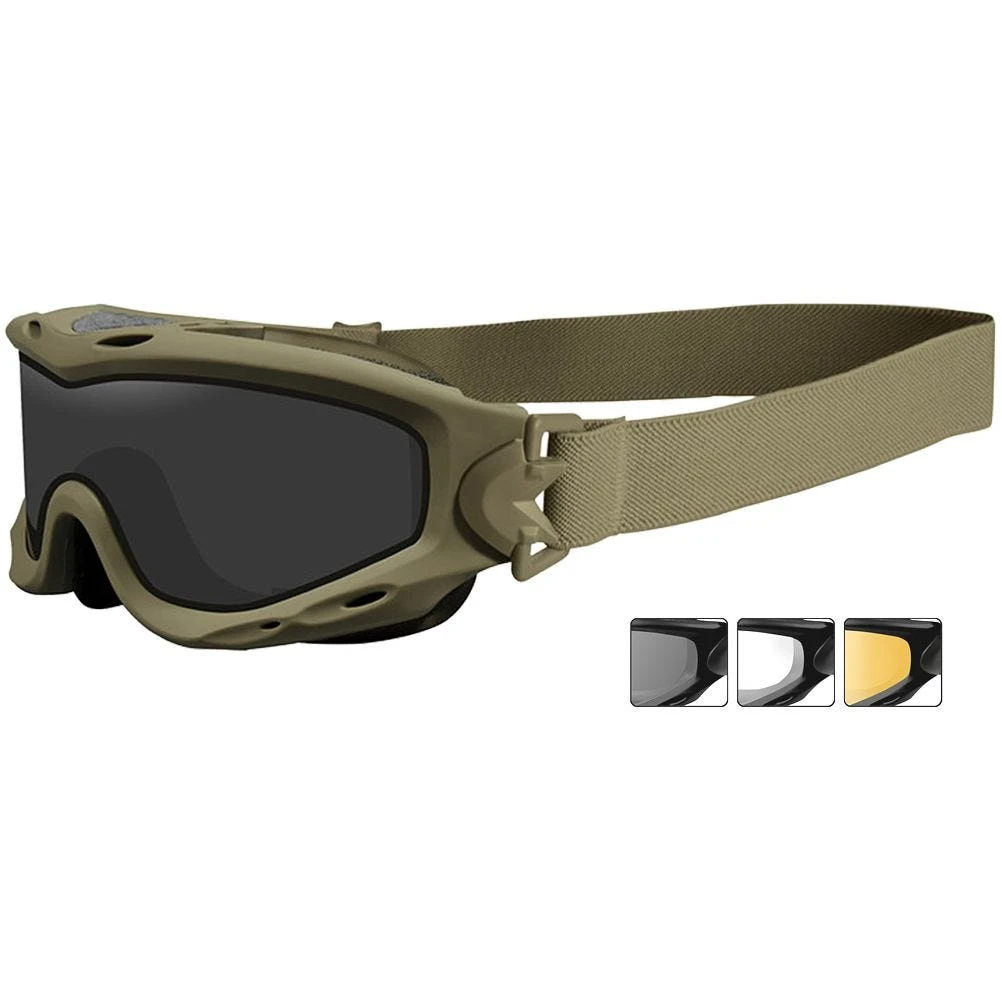 Wiley X Spear Goggles - Dual Smoke Grey + Clear + Light Rust Lens / Matte Tan Frame 3 Wiley X Spear Goggles - Dual Smoke Grey + Clear + Light Rust Lens / Matte Tan Frame