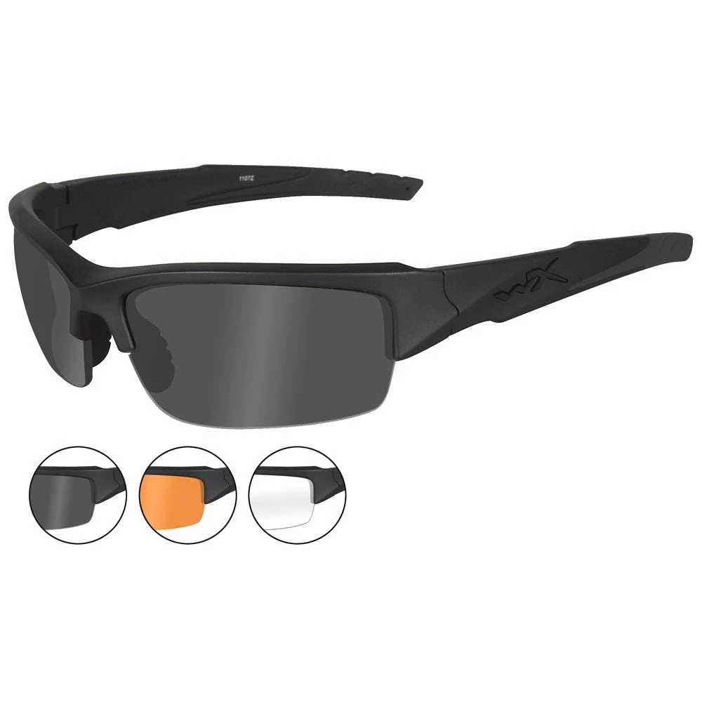 Wiley X WX Valor Glasses - Smoke Grey + Clear + Light Rust Lens / Matte Black 3 Wiley X WX Valor Glasses - Smoke Grey + Clear + Light Rust Lens / Matte Black