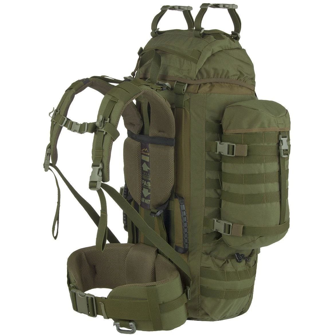 Wisport Raccoon 65L Rucksack Olive Green 4 Wisport Raccoon 65L Rucksack Olive Green - Image 2